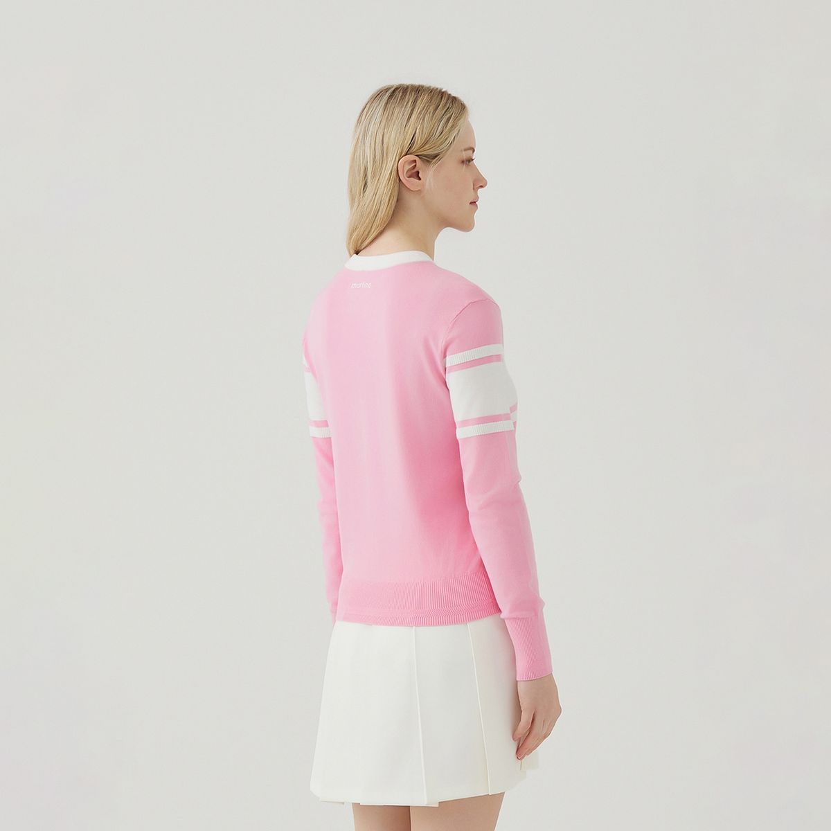 마틴골프(MARTINE GOLF) Logo V Neck Pullover_L/Pink