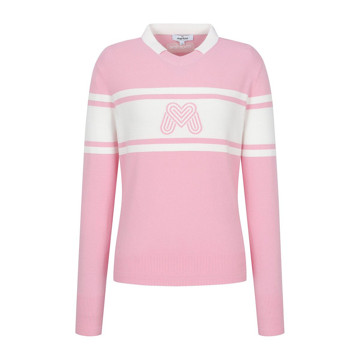 마틴골프(MARTINE GOLF) Logo V Neck Pullover_L/Pink