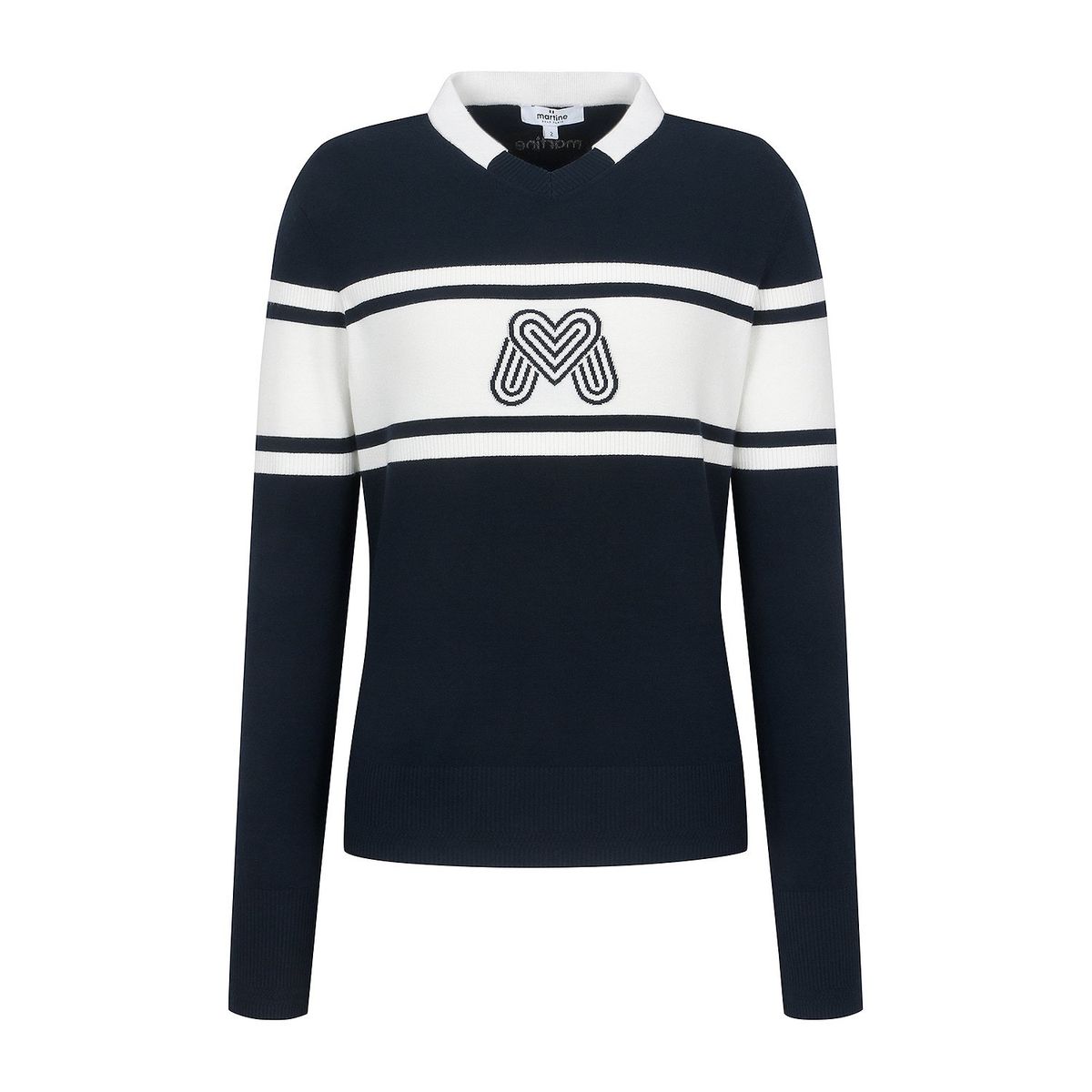 마틴골프(MARTINE GOLF) Logo V Neck Pullover_Navy