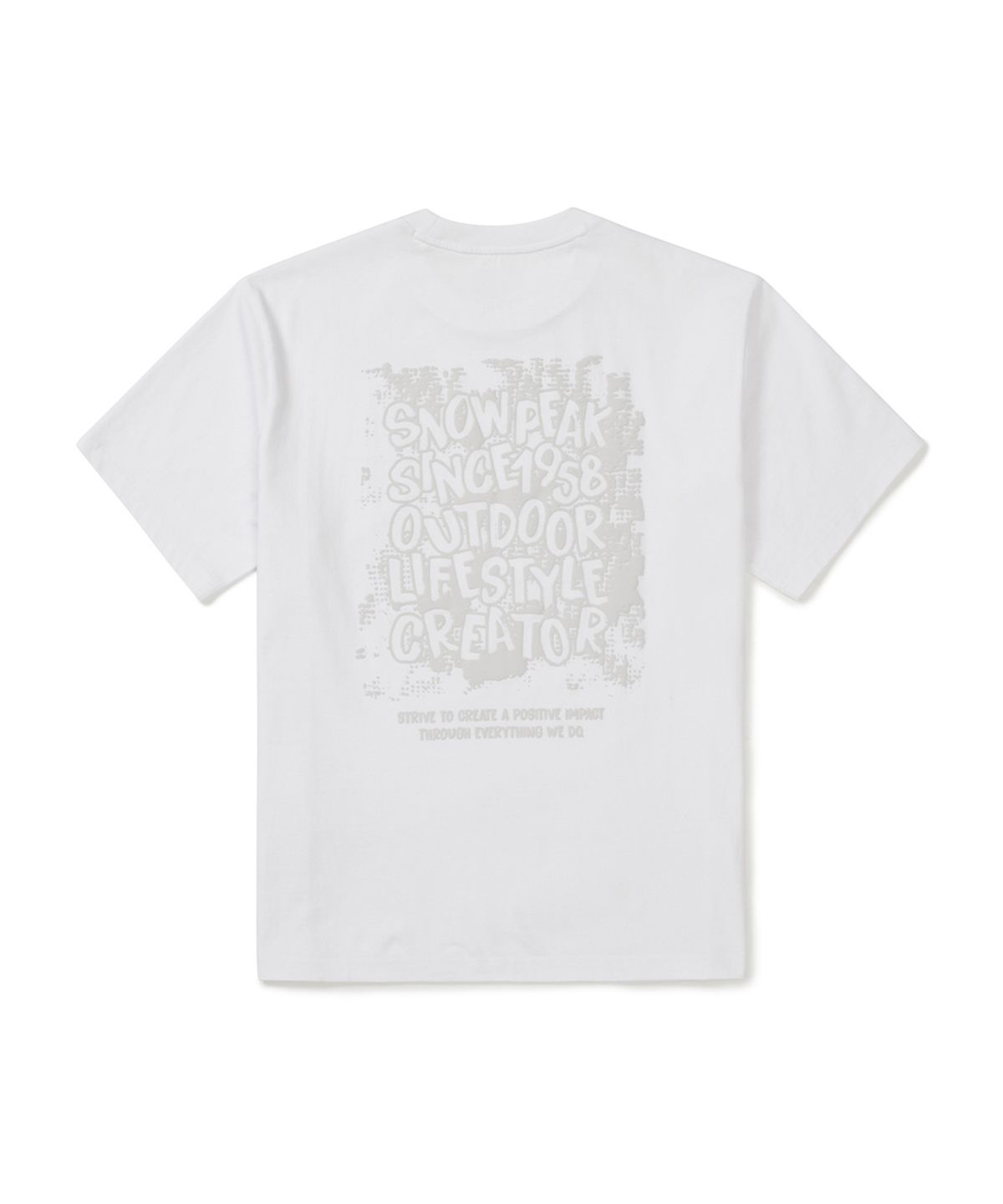 스노우피크 어패럴(SNOWPEAK APPAREL) 코튼 발포 레터링 반팔 티셔츠 (S25MMFTS58) White