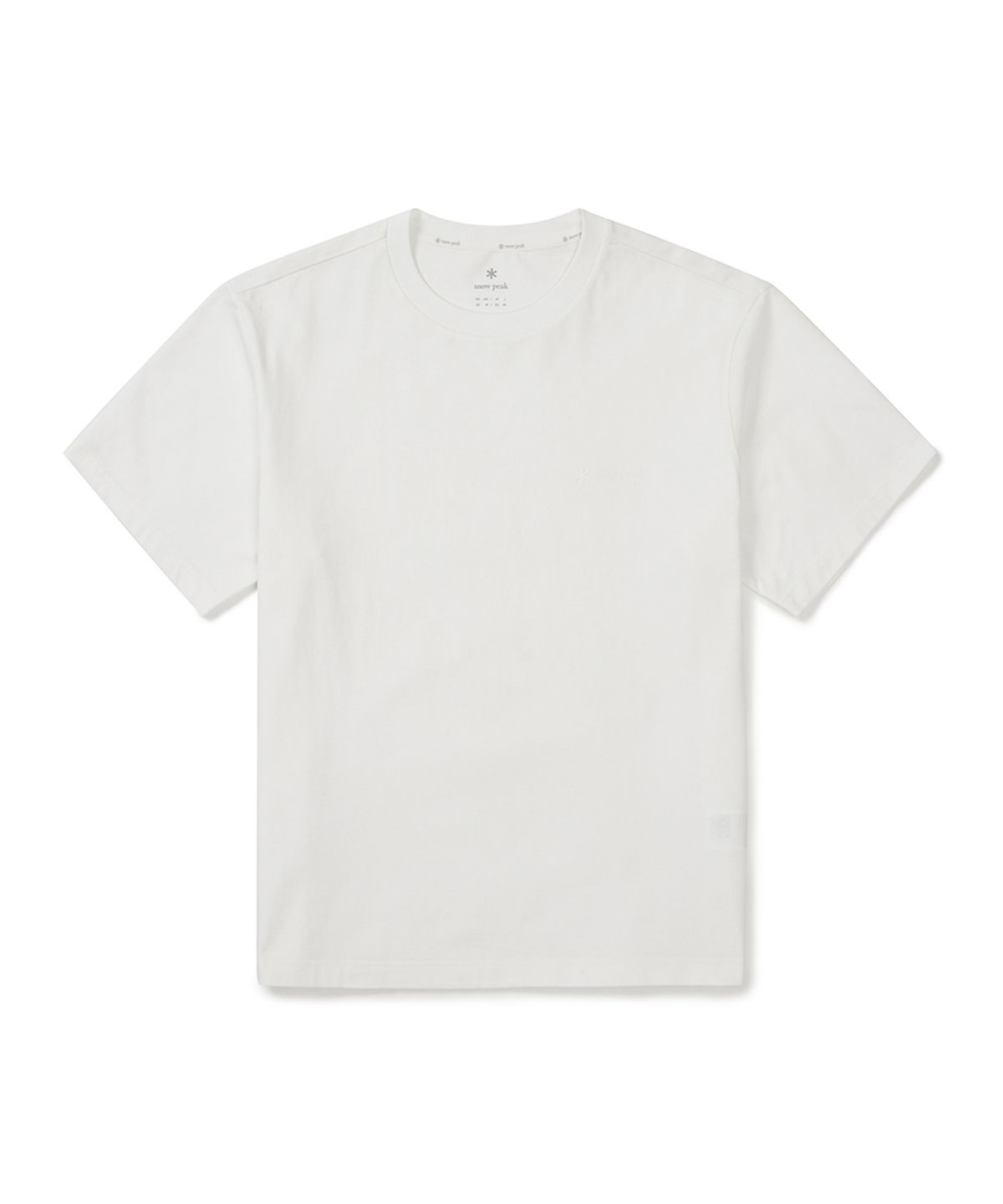 스노우피크 어패럴(SNOWPEAK APPAREL) 코튼 발포 레터링 반팔 티셔츠 (S25MMFTS58) Off White