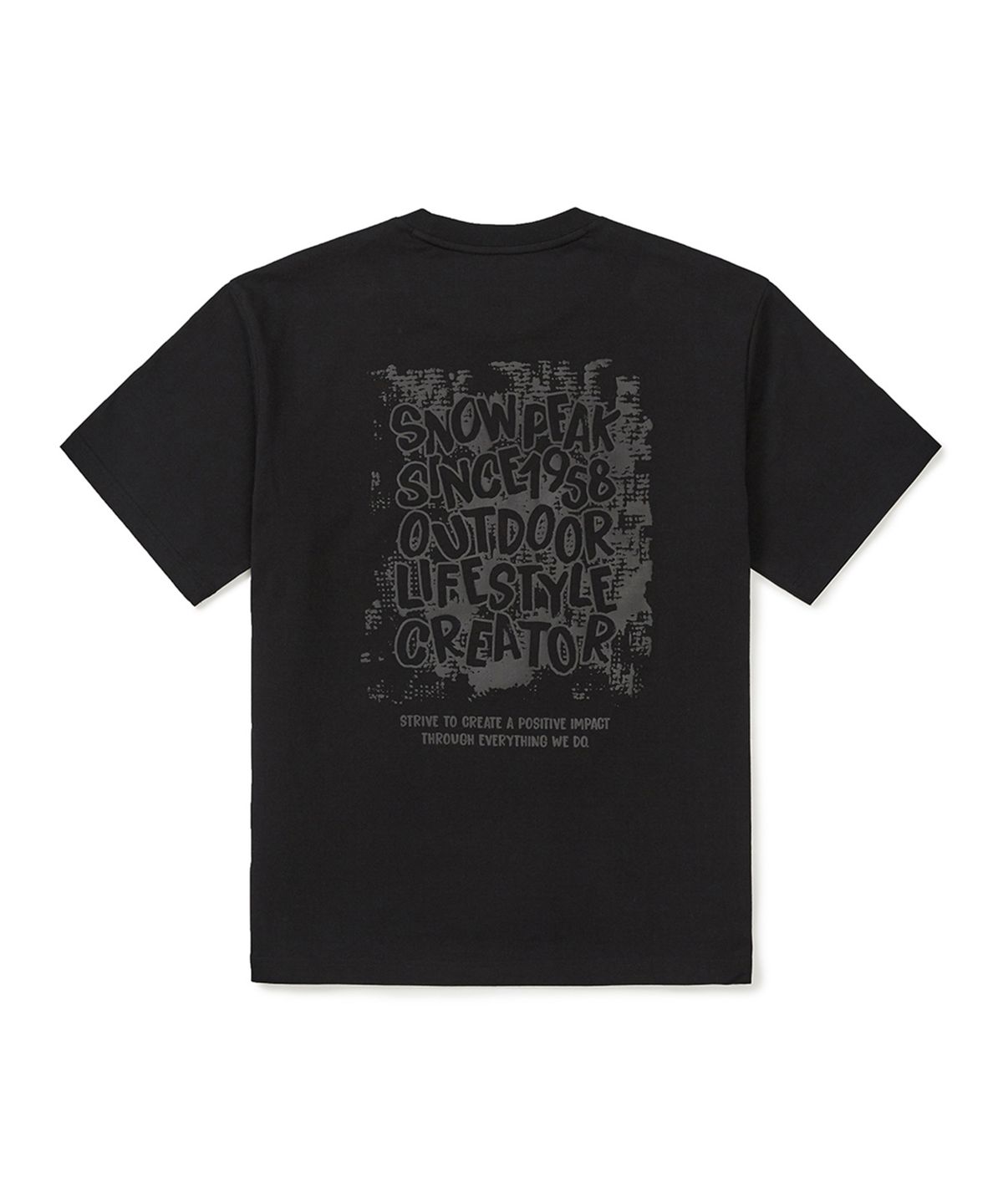 스노우피크 어패럴(SNOWPEAK APPAREL) 코튼 발포 레터링 반팔 티셔츠 (S25MMFTS58) Black
