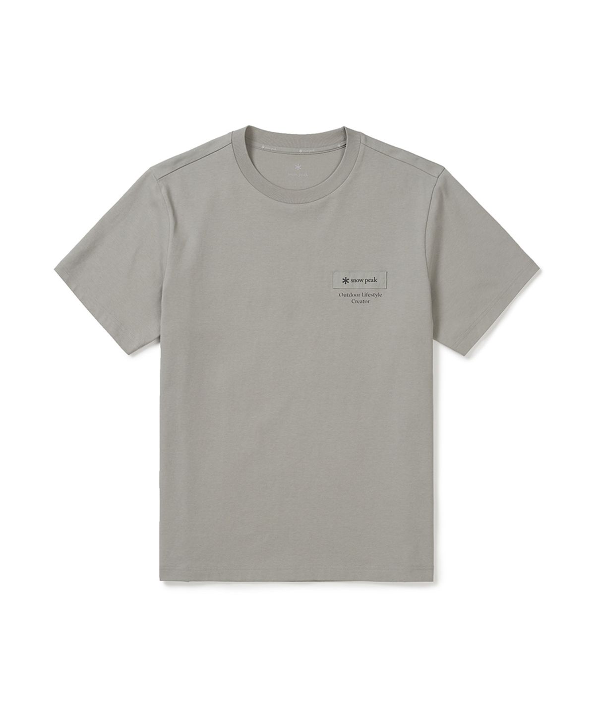 스노우피크 어패럴(SNOWPEAK APPAREL) 에어로쿨 우븐 패치 반팔 티셔츠 (S25MMFTS24) Gray