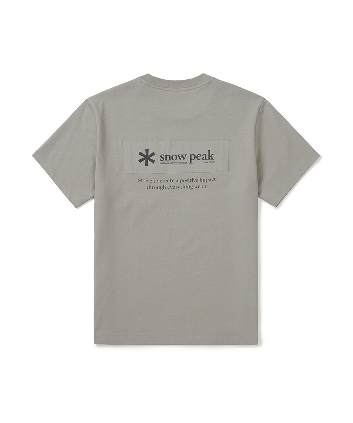 스노우피크 어패럴(SNOWPEAK APPAREL) 에어로쿨 우븐 패치 반팔 티셔츠 (S25MMFTS24) Gray