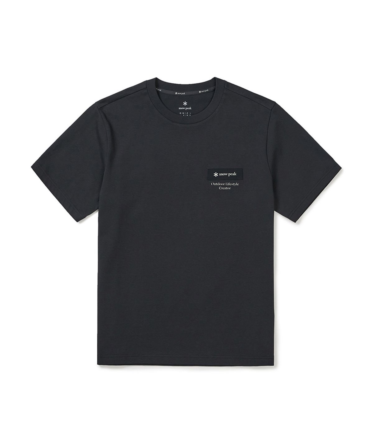 스노우피크 어패럴(SNOWPEAK APPAREL) 에어로쿨 우븐 패치 반팔 티셔츠 (S25MMFTS24) Dark Navy