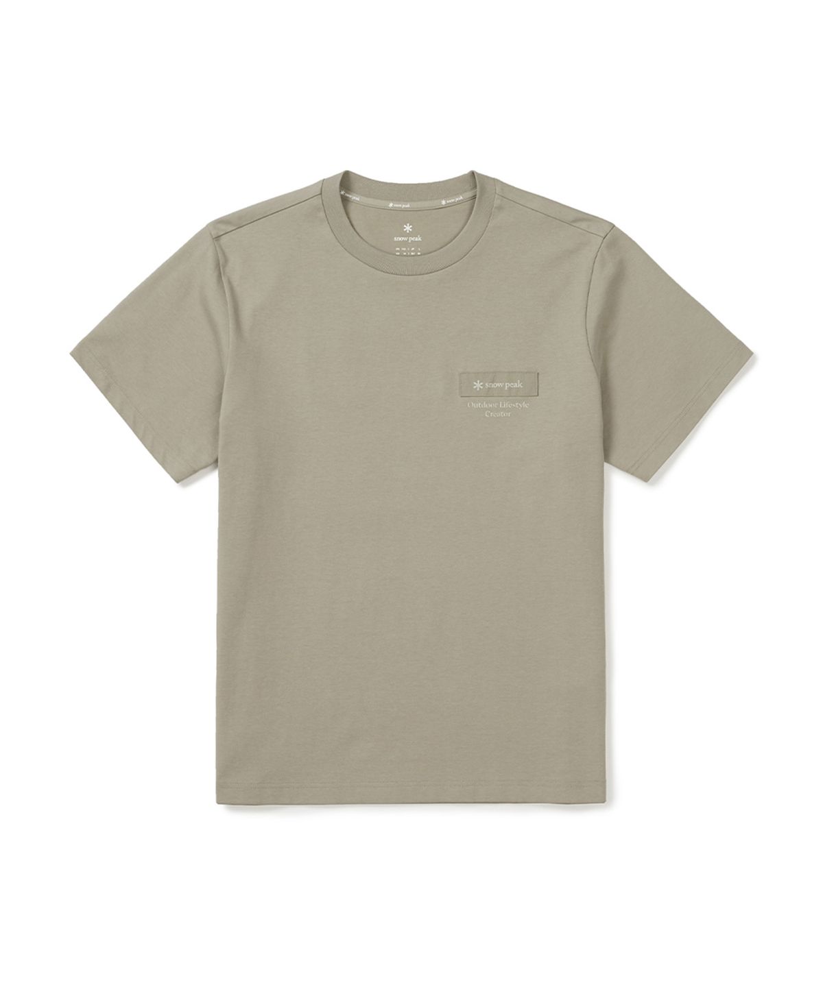 스노우피크 어패럴(SNOWPEAK APPAREL) 에어로쿨 우븐 패치 반팔 티셔츠 (S25MMFTS24) Beige