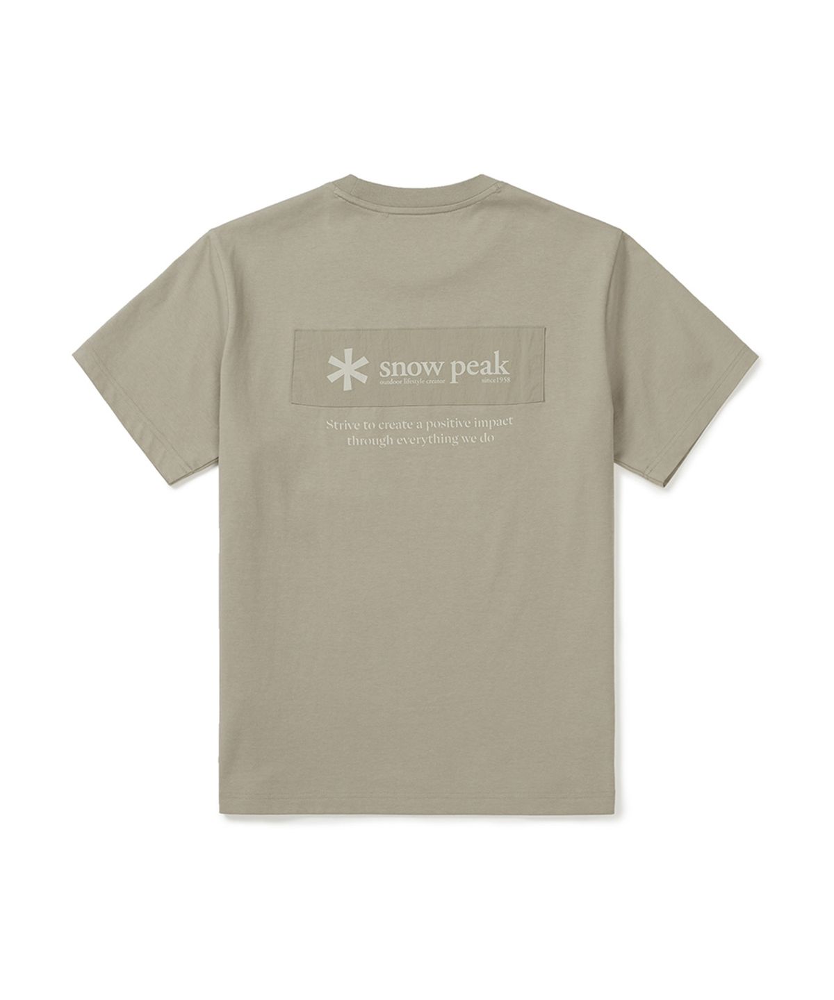 스노우피크 어패럴(SNOWPEAK APPAREL) 에어로쿨 우븐 패치 반팔 티셔츠 (S25MMFTS24) Beige
