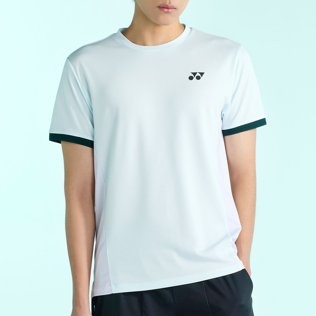 요넥스(YONEX) 255TS005M 페일 민트 남성용 컬러 배색 테니스 게임웨어