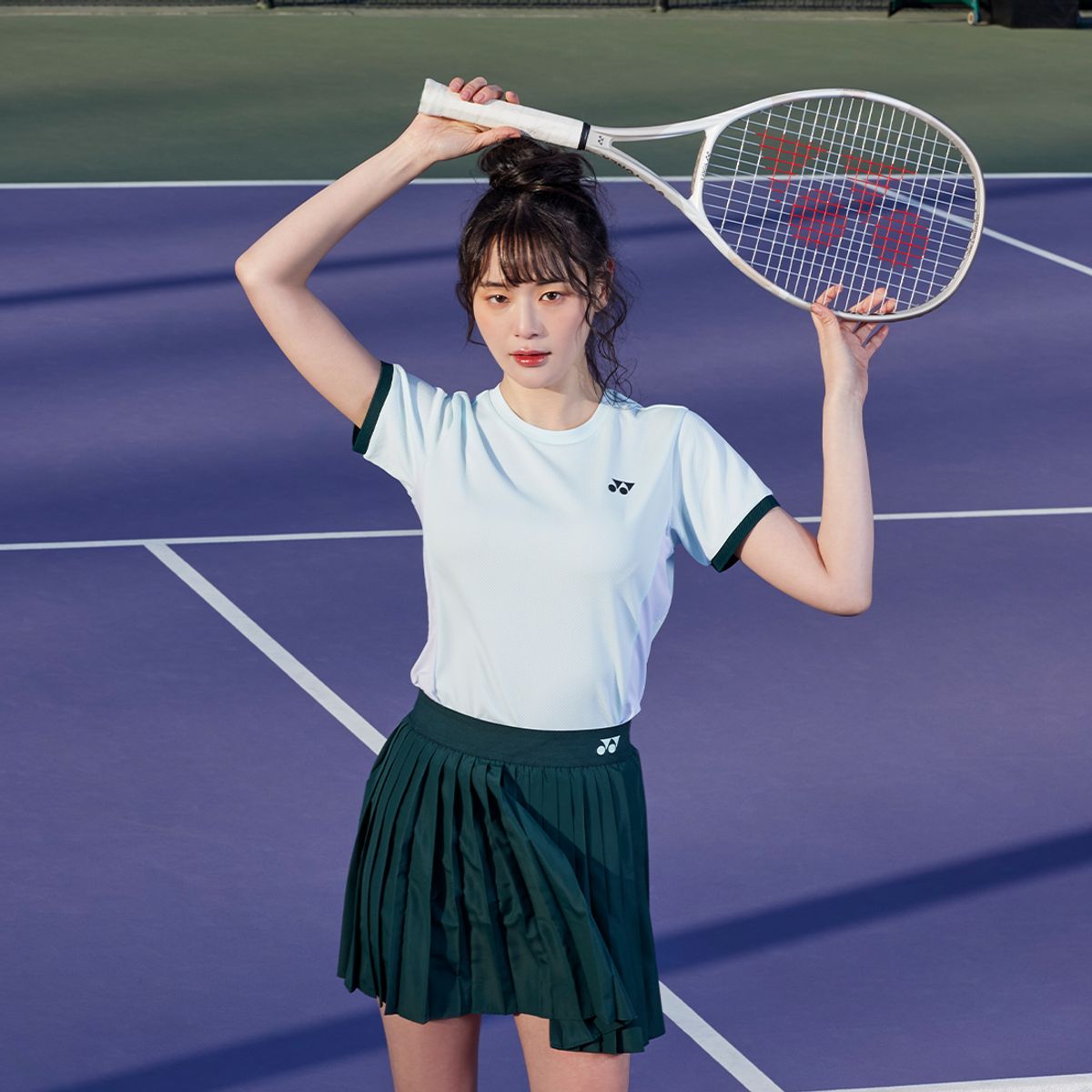 요넥스(YONEX) 255TS006F 페일 민트 여성용 컬러 배색 테니스 게임웨어