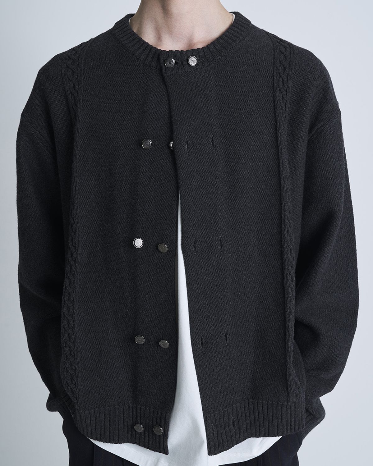 포커페이스(POKERFACE) BELLO CARDIGAN CHARCOAL