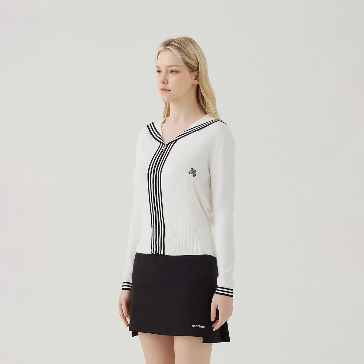 마틴골프(MARTINE GOLF) Full Open Knit Cardigan_O/White