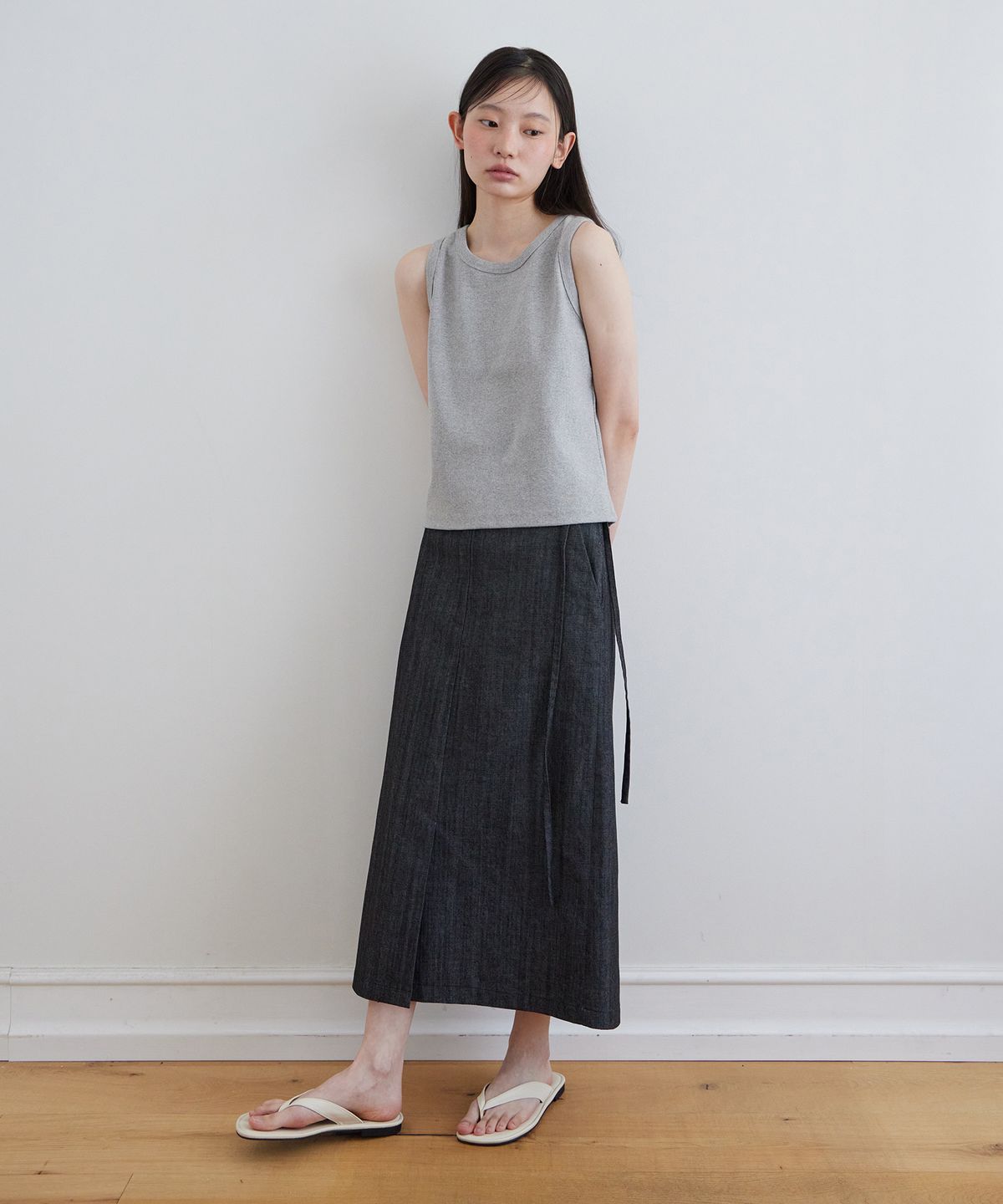 스텝어라운드(STEP AROUND) Span rib sleeveless_GREY