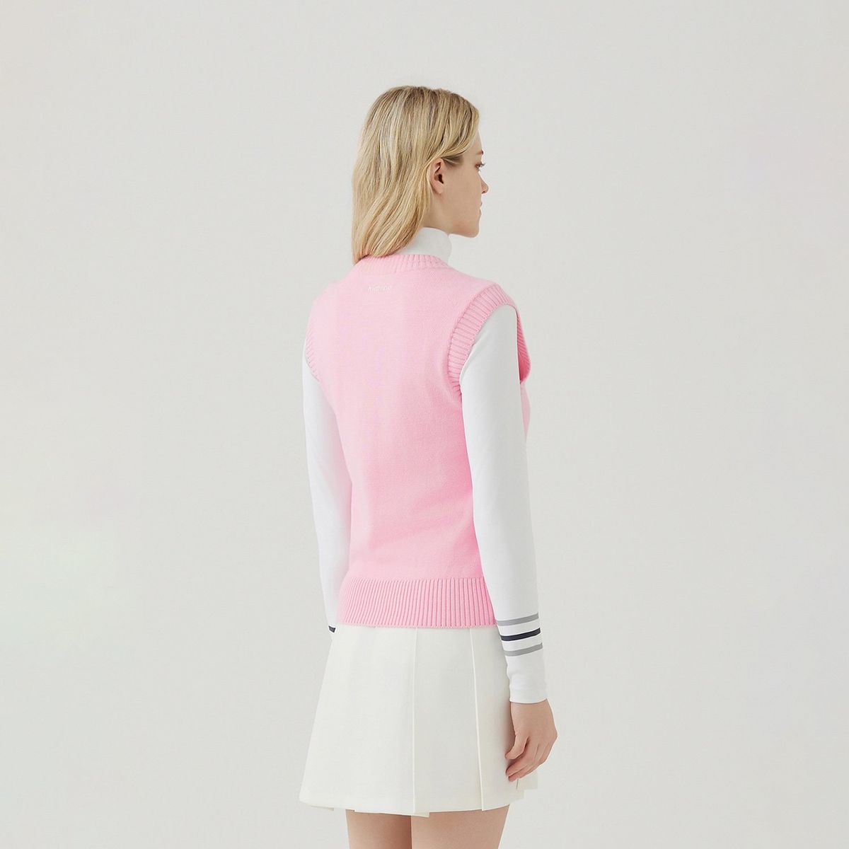 마틴골프(MARTINE GOLF) Argyle Knit Vest_L/Pink