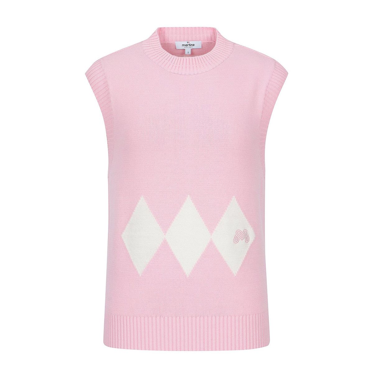 마틴골프(MARTINE GOLF) Argyle Knit Vest_L/Pink
