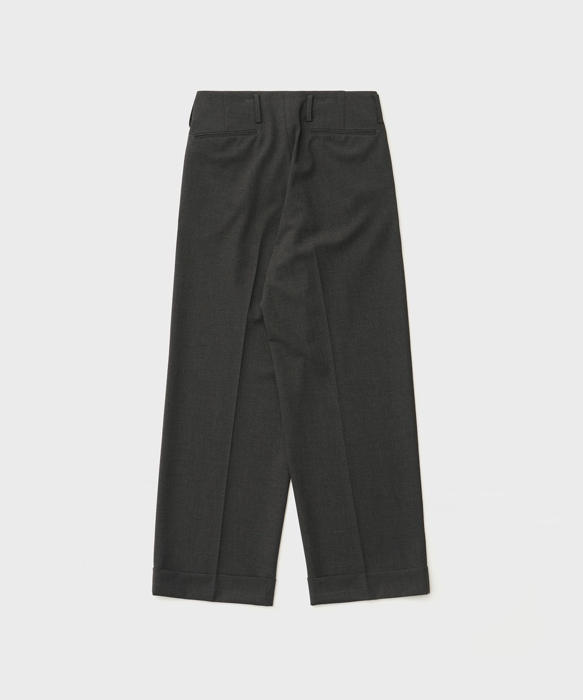 어나더 오피스(ANOTHER OFFICE) Flow wide Turn-up Pants (Heather Charcoal)