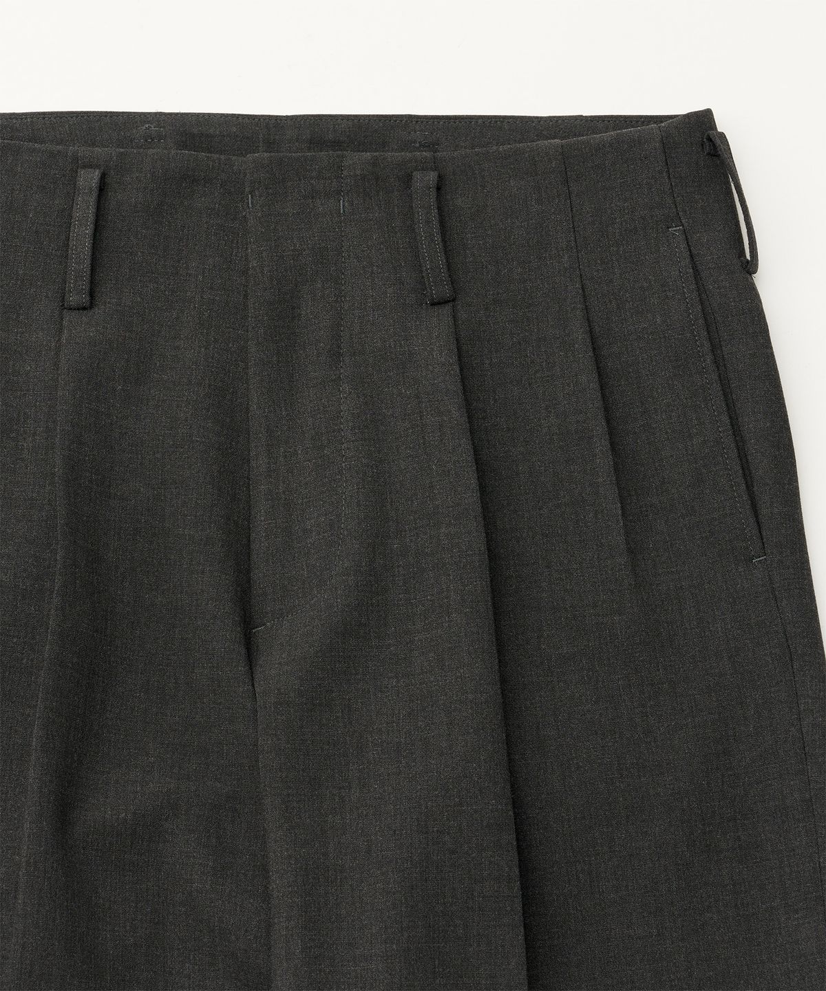 어나더 오피스(ANOTHER OFFICE) Flow wide Turn-up Pants (Heather Charcoal)