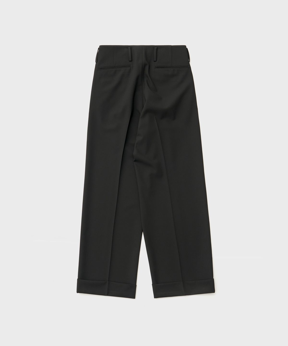 어나더 오피스(ANOTHER OFFICE) Flow wide Turn-up Pants (Black)