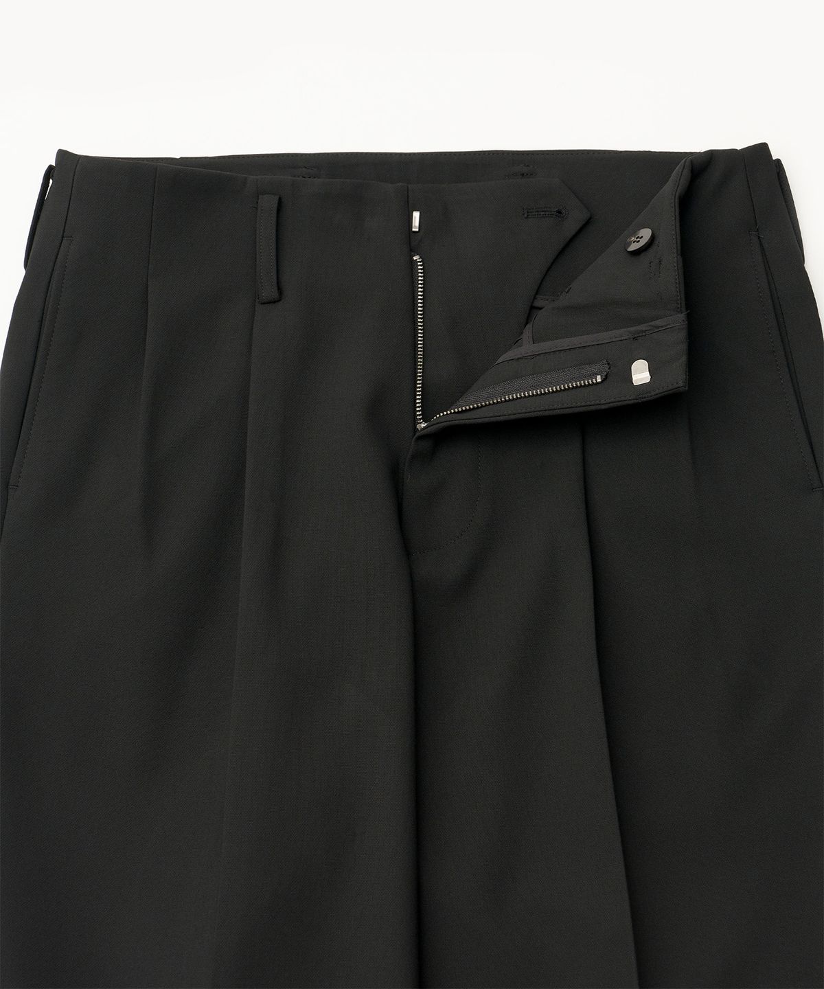 어나더 오피스(ANOTHER OFFICE) Flow wide Turn-up Pants (Black)