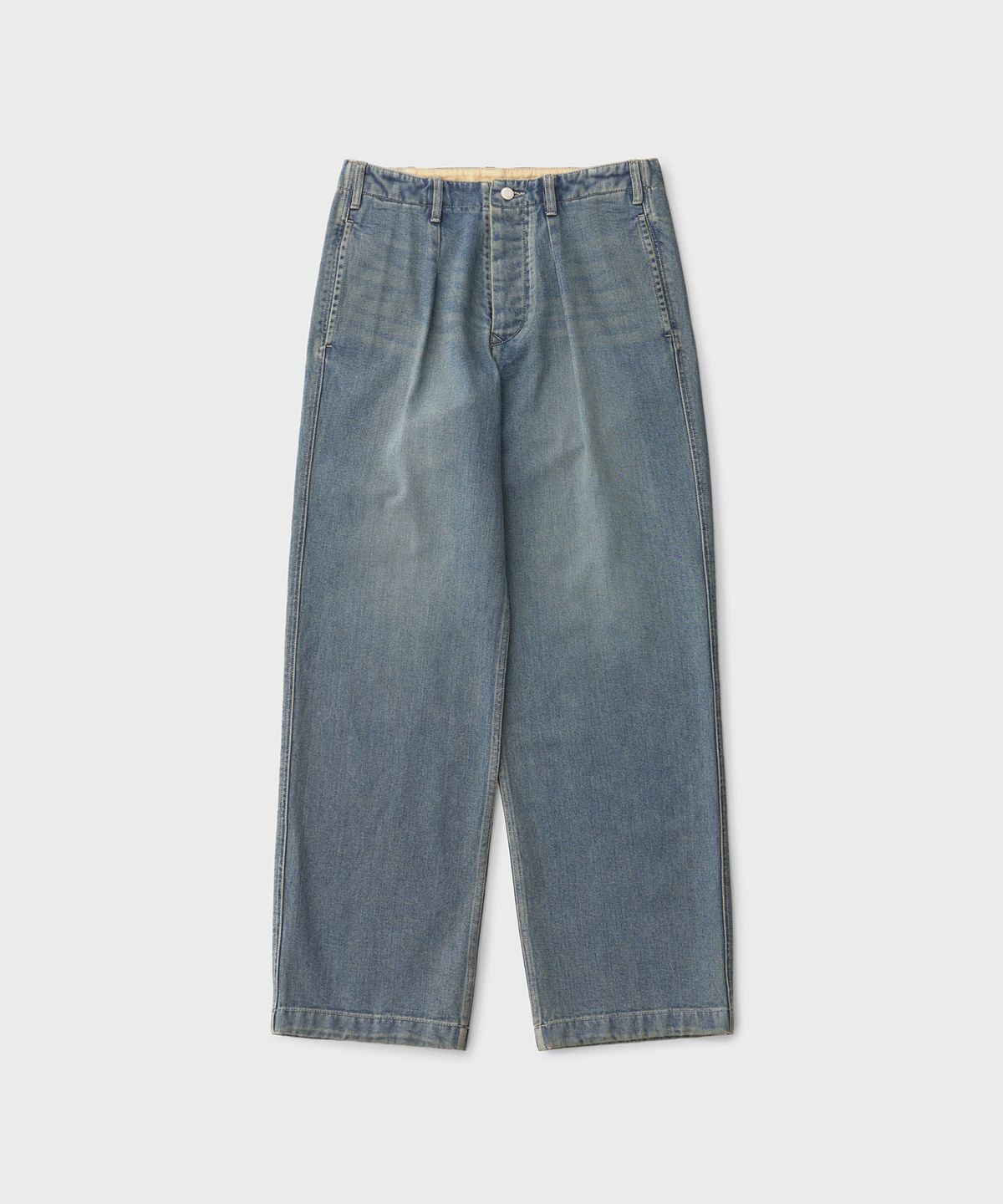 어나더 오피스(ANOTHER OFFICE) Maverick One-Tuck Denim Pants (Faded Blue)