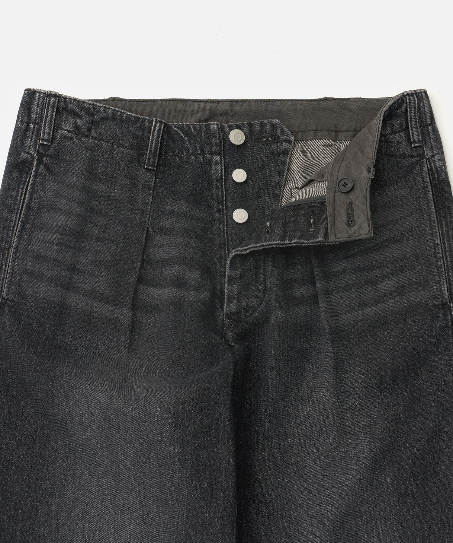 パンツ ANOTHER OFFICE Maverick One-Tuck Denim 1 ANOTHER OFFICE / Maverick One-Tuck Denim Pants FADED BLACK