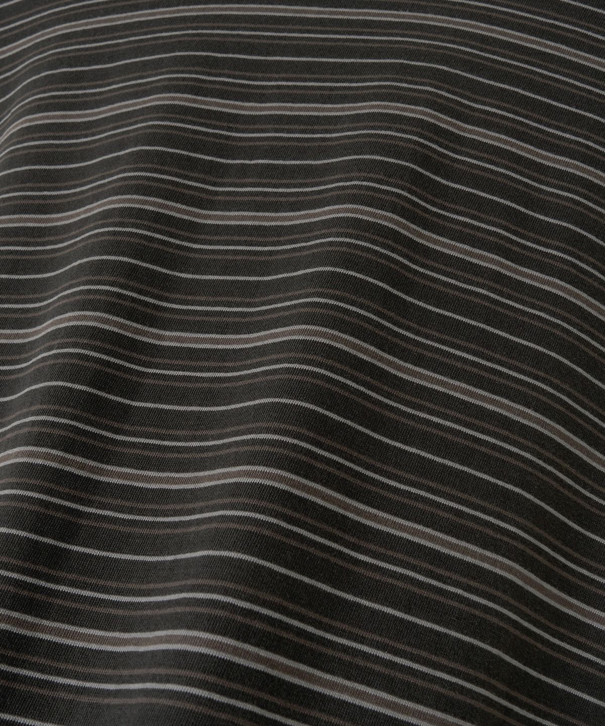 어나더 오피스(ANOTHER OFFICE) Ordinary Multi Stripe T (Faded Black)
