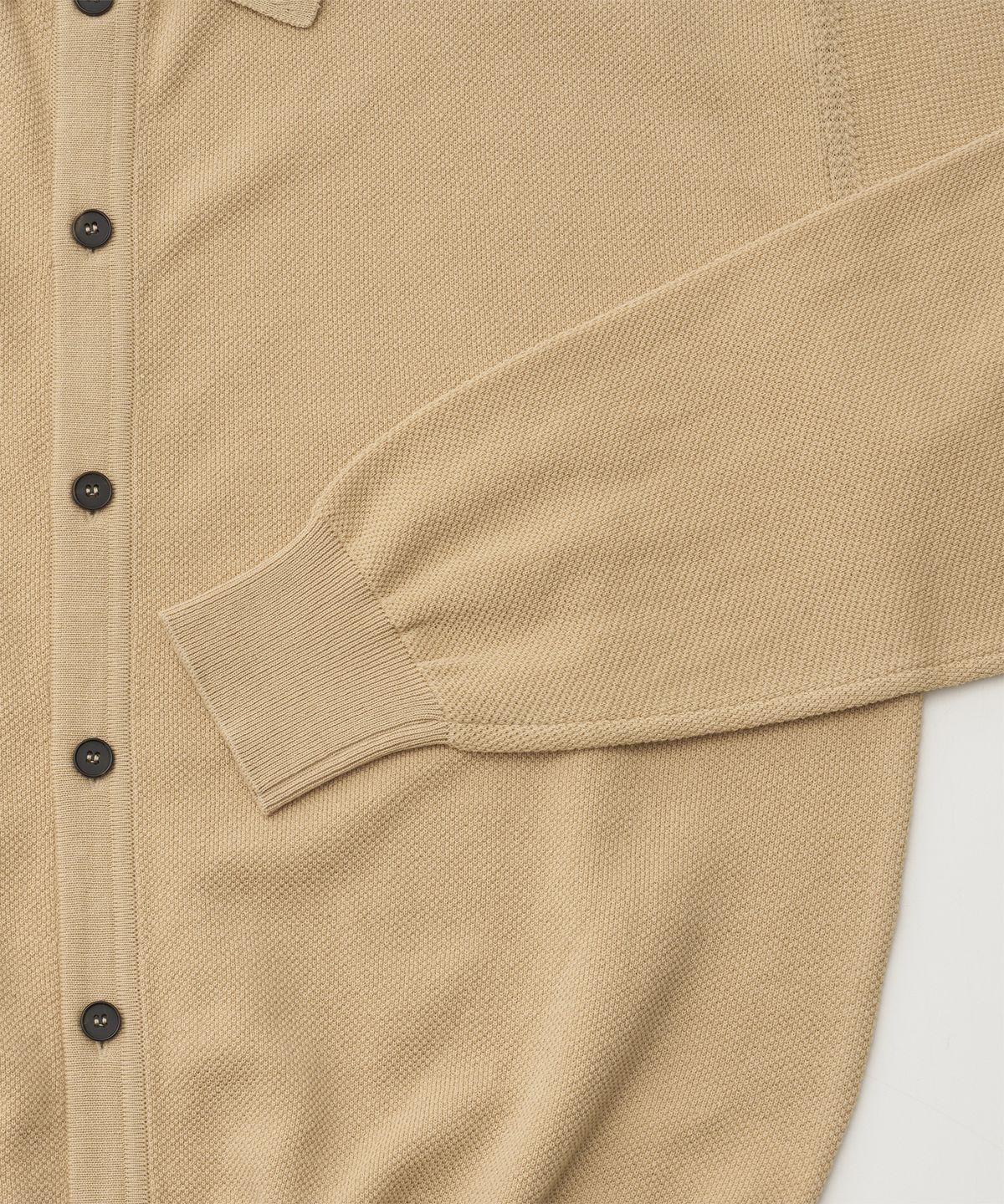 어나더 오피스(ANOTHER OFFICE) Moss Stitch Polo Cardigan (French Beige)