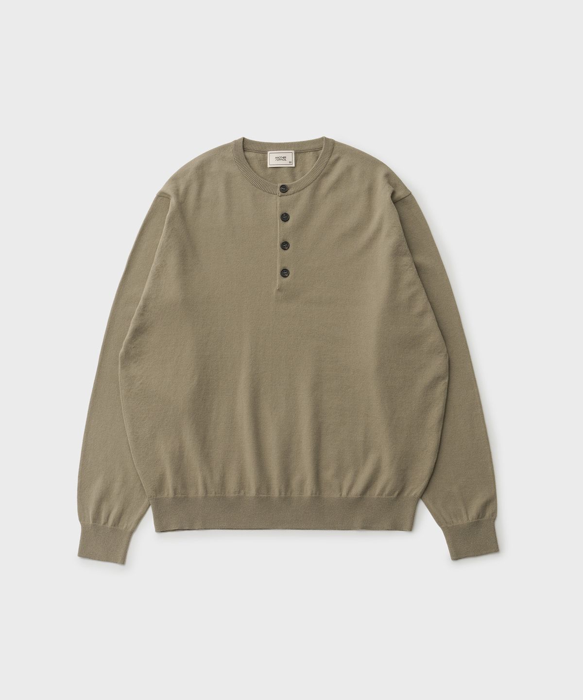 어나더 오피스(ANOTHER OFFICE) French Henry Neck Knit (Army Khaki)