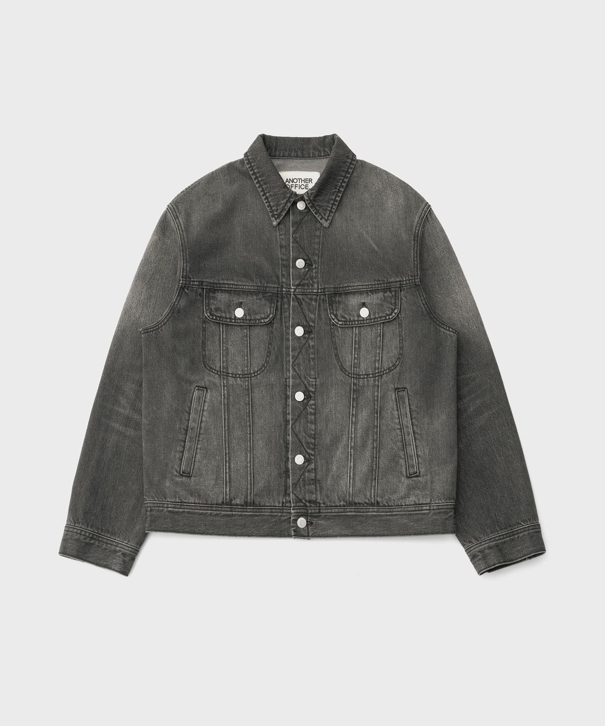 어나더 오피스(ANOTHER OFFICE) Rider Denim Jacket (Faded Black)