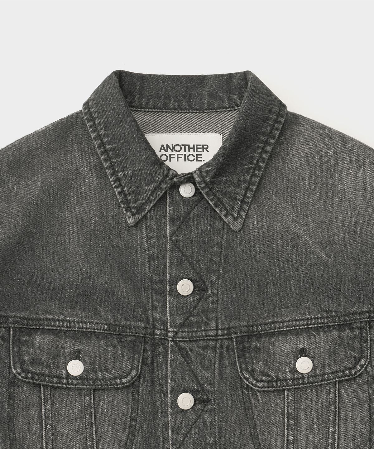 어나더 오피스(ANOTHER OFFICE) Rider Denim Jacket (Faded Black)