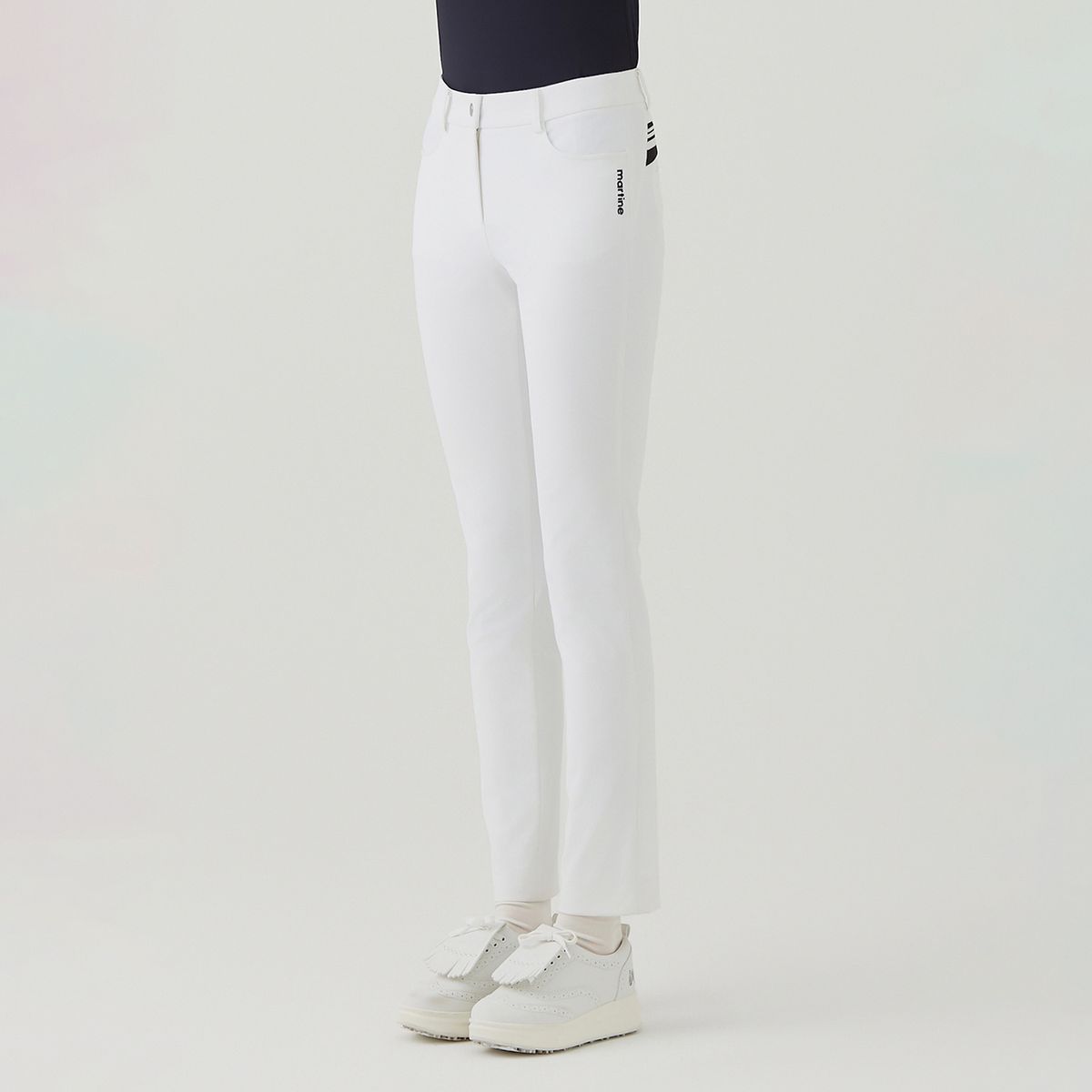 마틴골프(MARTINE GOLF) Band Logo Slim Fit Pants_O/White