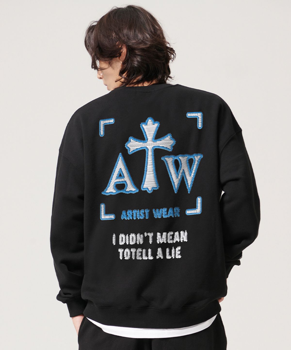 아티스트웨어(ARTISTWEAR) [ATW] 페이크스레드 로고 맨투맨