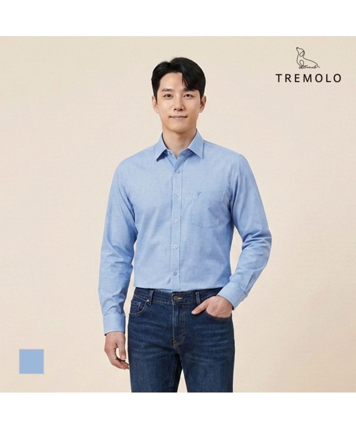트레몰로(TREMOLO) 남성 에어홀 프린트 C셔츠_TRBNLYS1171