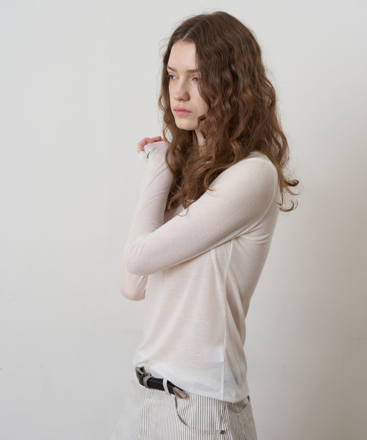 프롬웨얼(FROMWHERE) 데일리 텐션 티셔츠 Ivory