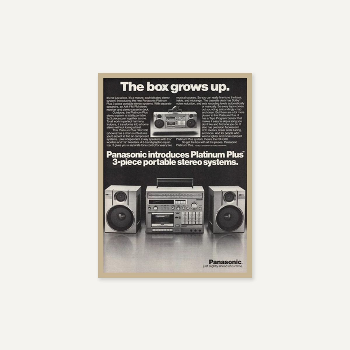 그릿시즌(GREET SEASON) Panasonic Platinum Plus Boom-Box, 1985 (액자 포함)