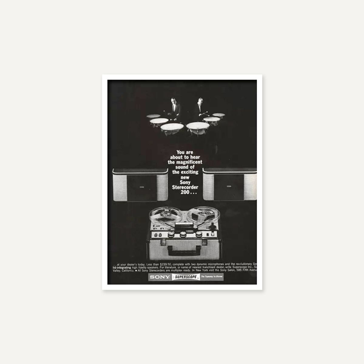 그릿시즌(GREET SEASON) SONY Sterecorder with Speakers, 1964 (액자 포함)
