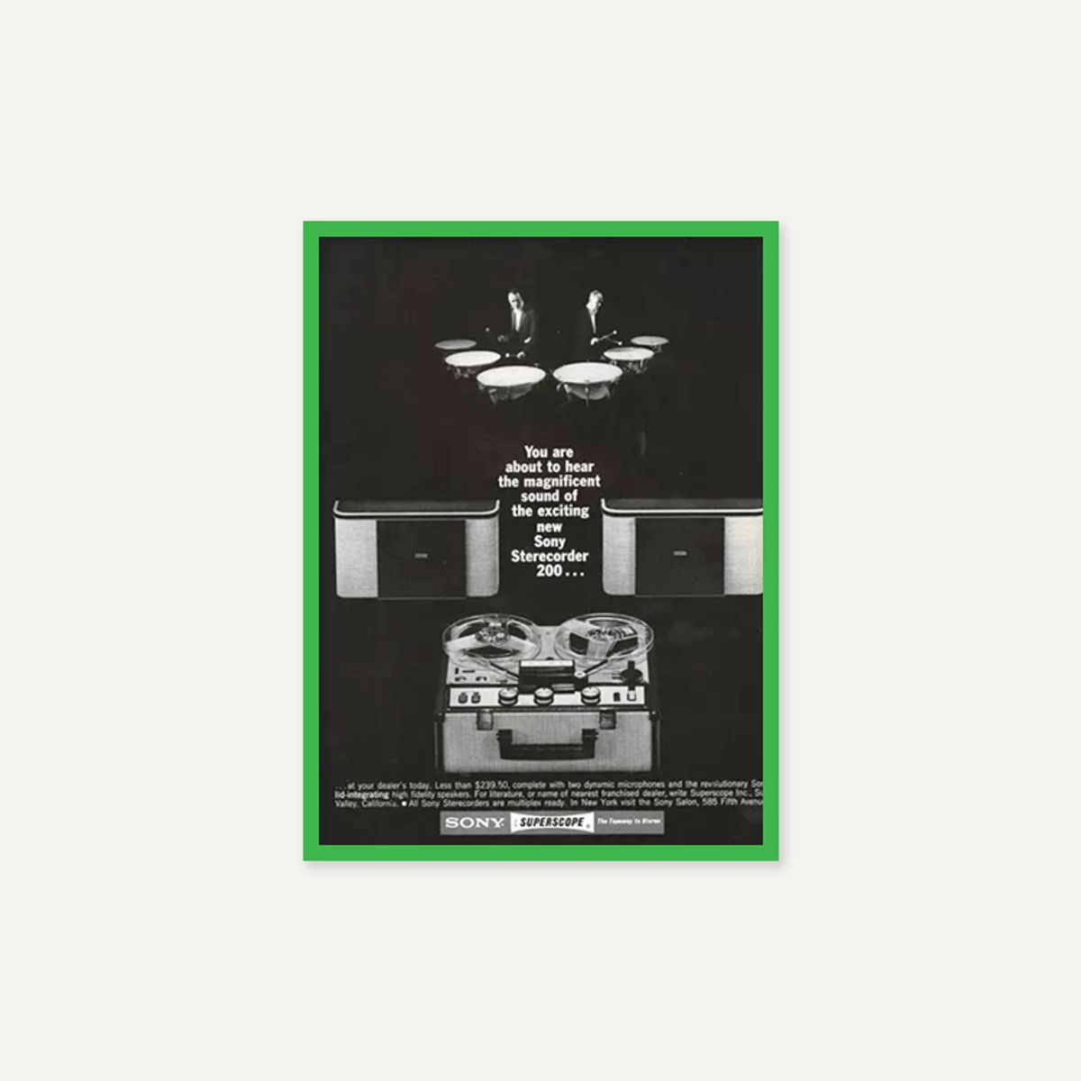 그릿시즌(GREET SEASON) SONY Sterecorder with Speakers, 1964 (액자 포함)