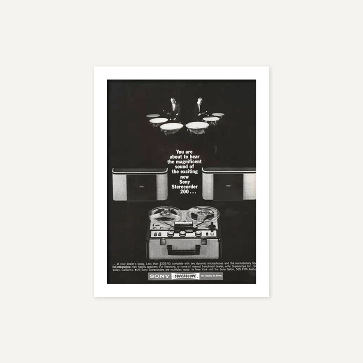 그릿시즌(GREET SEASON) SONY Sterecorder with Speakers, 1964 (액자 포함)