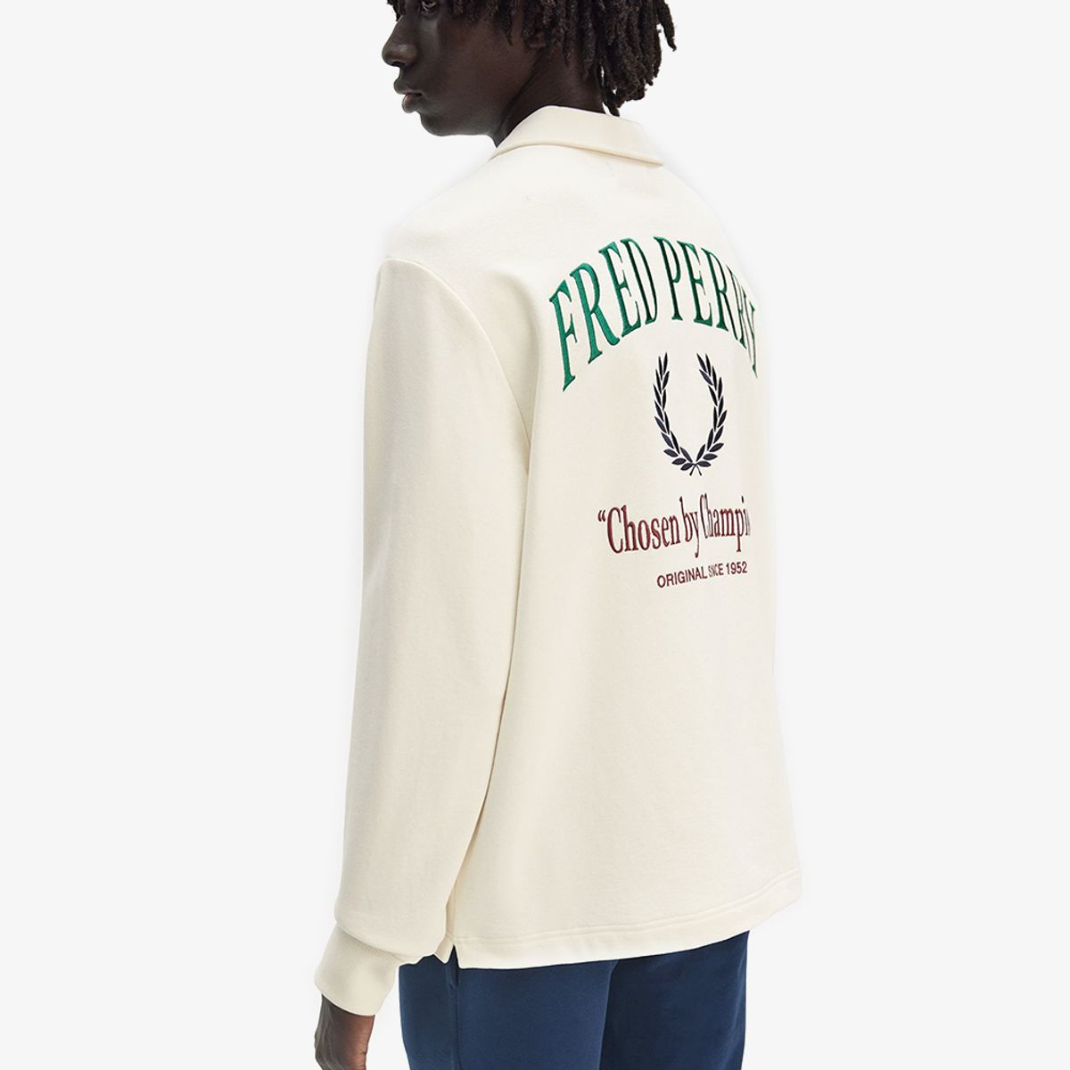 프레드페리(FRED PERRY) [Clubhouse] 엠브로이더드 챔피언 칼라 스웻셔츠 - 에크루 AFPM2519846-560