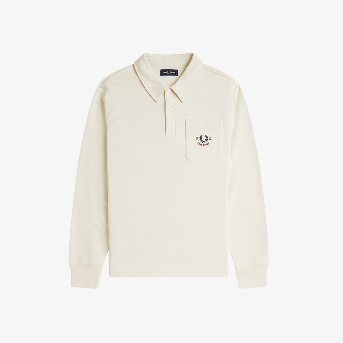 프레드페리(FRED PERRY) [Clubhouse] 엠브로이더드 챔피언 칼라 스웻셔츠 - 에크루 AFPM2519846-560