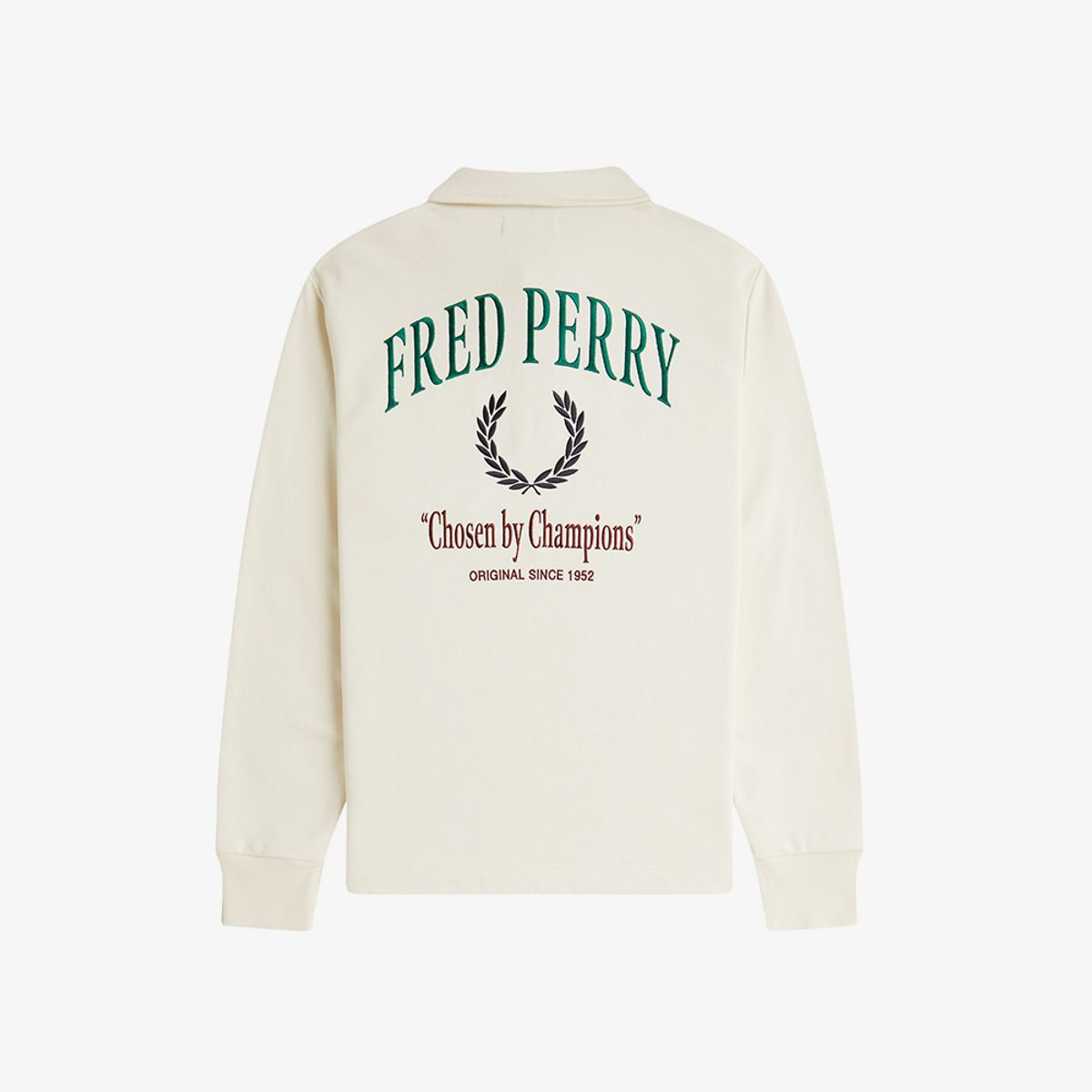 프레드페리(FRED PERRY) [Clubhouse] 엠브로이더드 챔피언 칼라 스웻셔츠 - 에크루 AFPM2519846-560