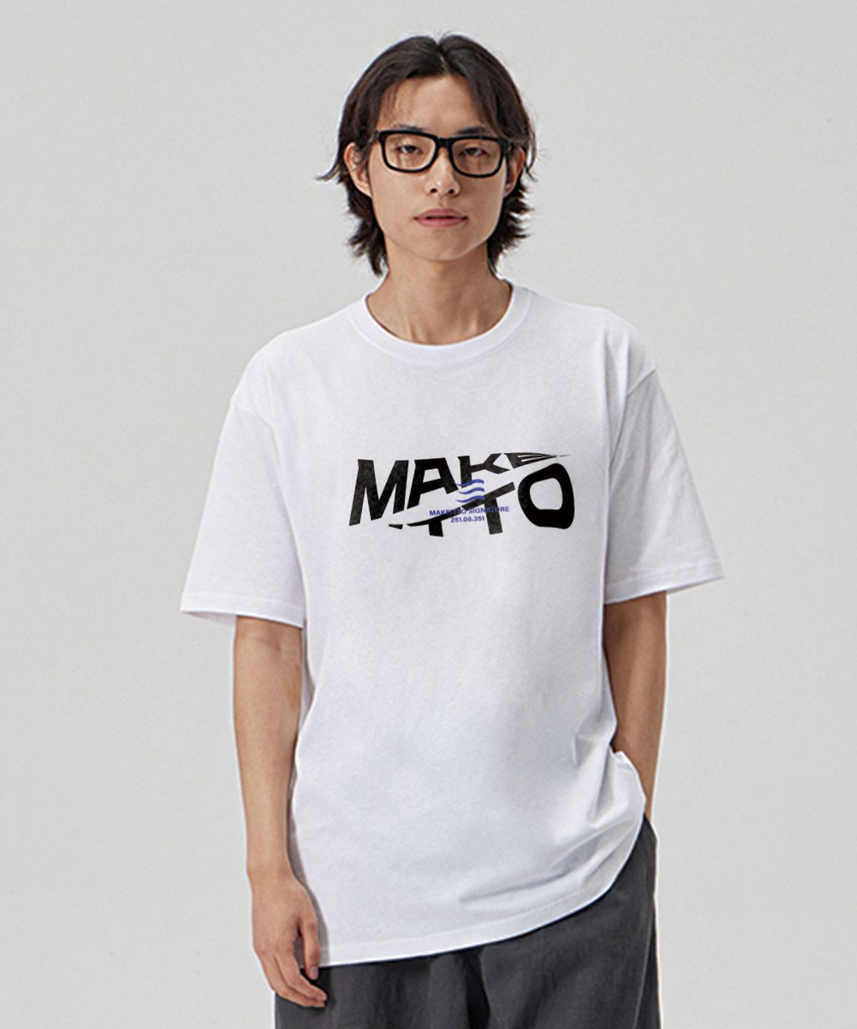 메이킷투(MAKEITTO) [ACTIVE LETTERING]CREW NECK TEE_WHITE