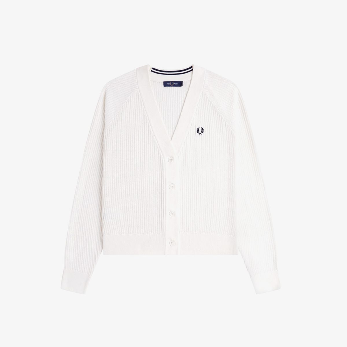 프레드페리(FRED PERRY) [Womens] 메시 니트 가디건 - 스노우 화이트 AFPF2519116-129