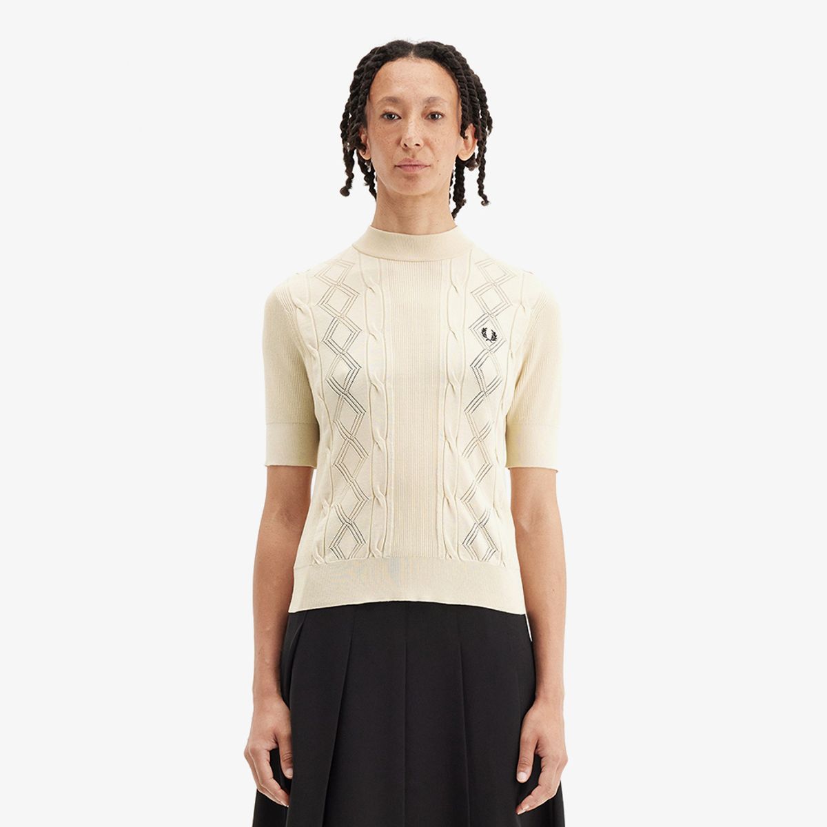 프레드페리(FRED PERRY) [Womens] 텍스쳐드 니트 탑 - 오트밀 AFPF2519118-691