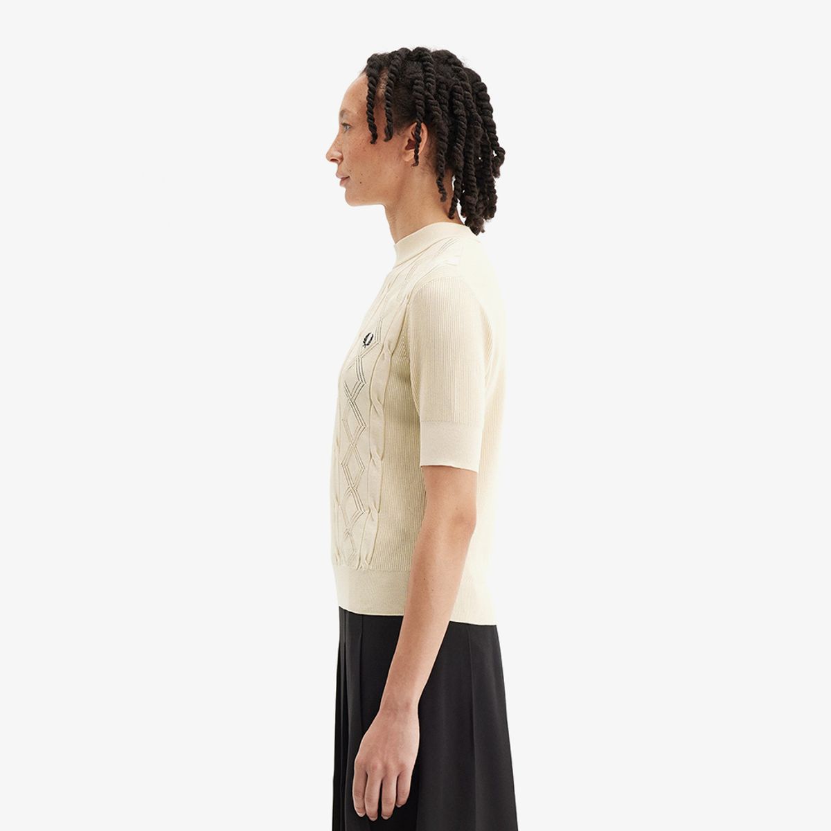 프레드페리(FRED PERRY) [Womens] 텍스쳐드 니트 탑 - 오트밀 AFPF2519118-691