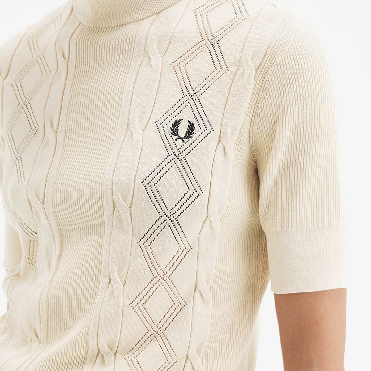 프레드페리(FRED PERRY) [Womens] 텍스쳐드 니트 탑 - 오트밀 AFPF2519118-691