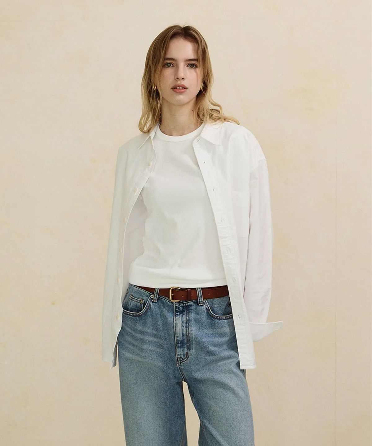 제로라운지(ZEROLOUNGE) [프리미엄 일본소재] 에센셜 옥스포드 셔츠 화이트
