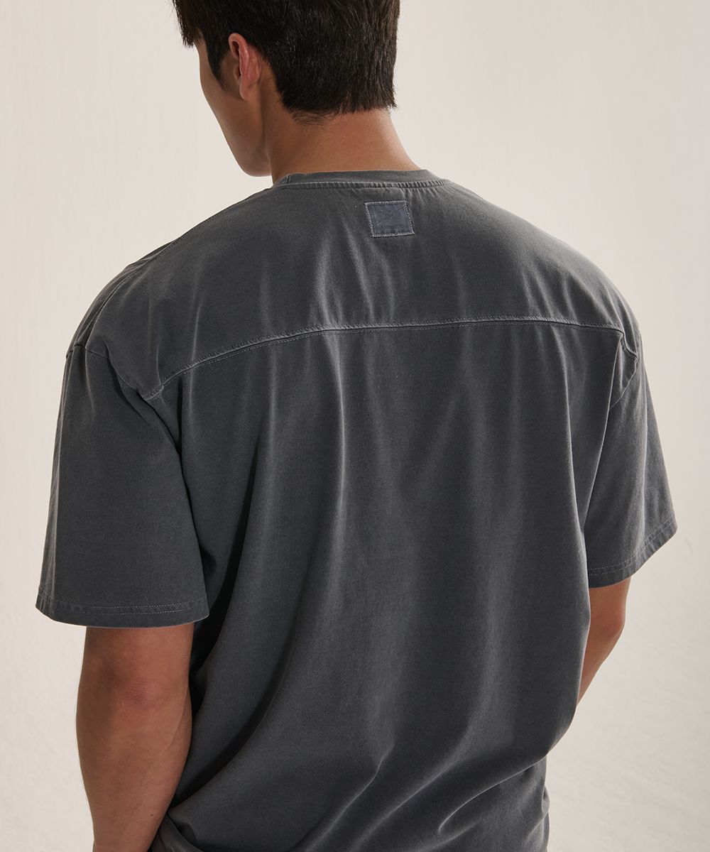 Pigment Cotton Cut Overfit T-Shirt (Blue Grey) 25TS03