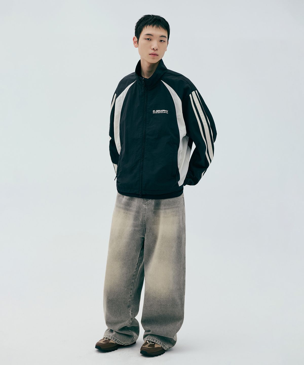 코드그라피(CGP) 트랙 나일론 자켓_블랙