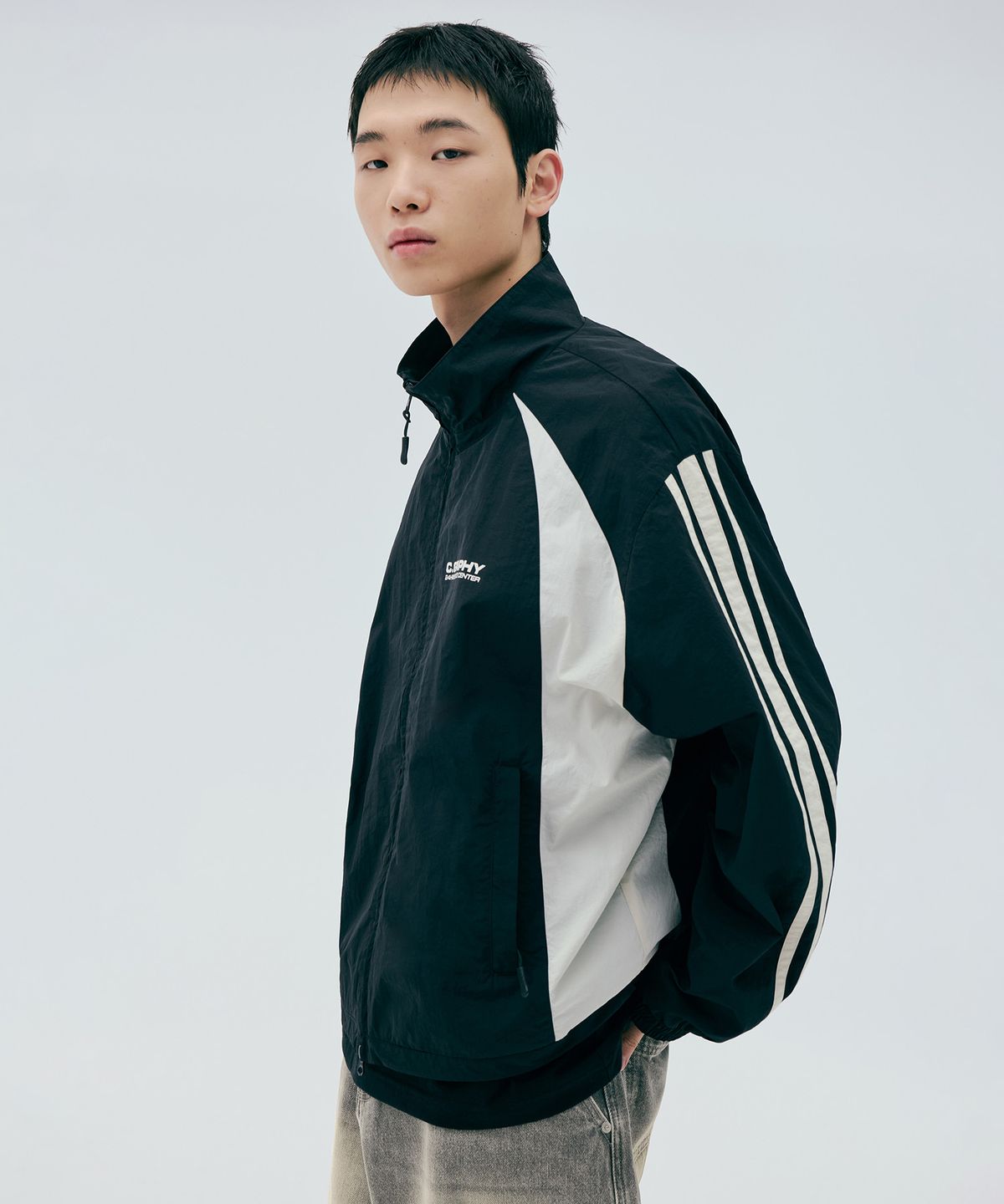 코드그라피(CGP) 트랙 나일론 자켓_블랙