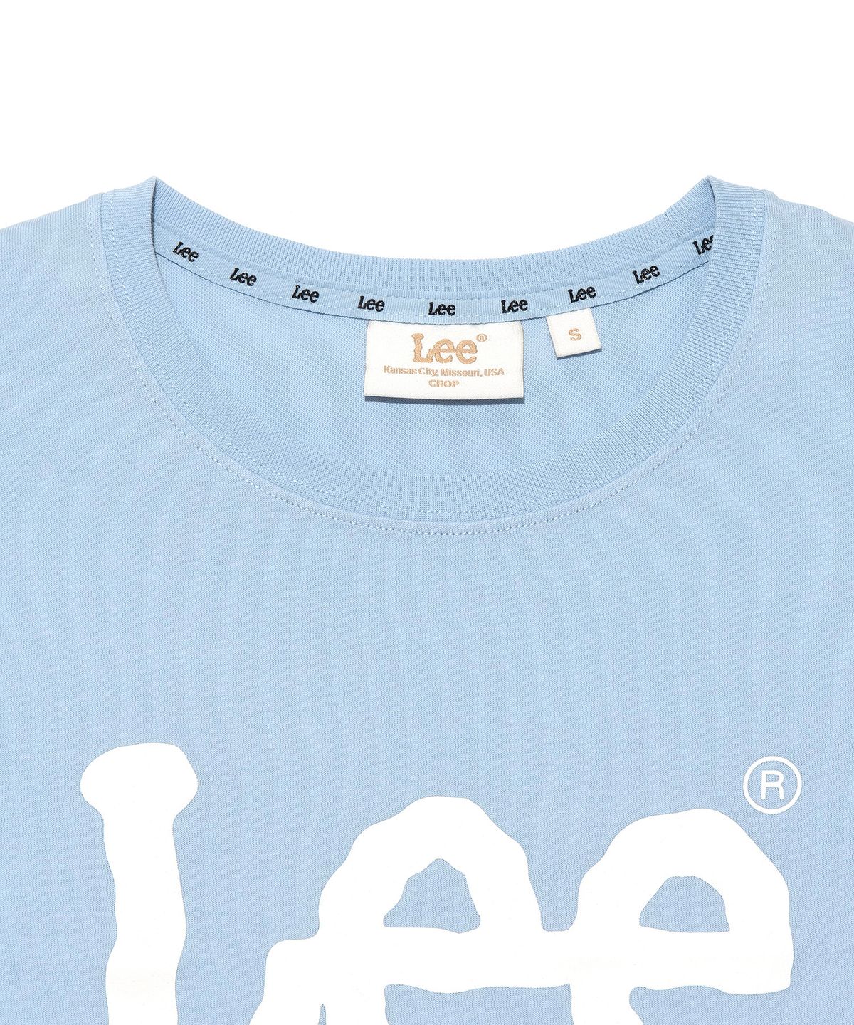 리(LEE) 우먼 빅 트위치 로고 크롭 티셔츠 라이트블루